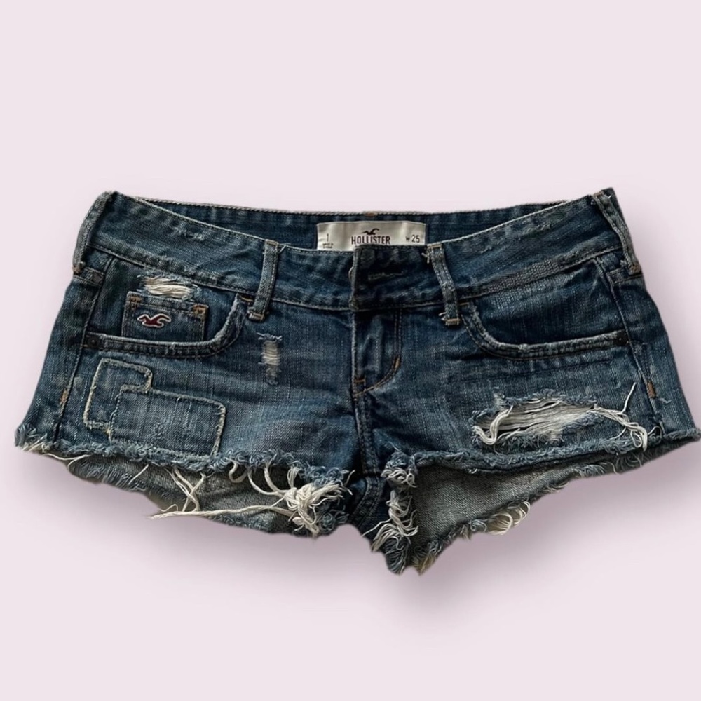 Hollister Low Rise Distressed Denim Shorts